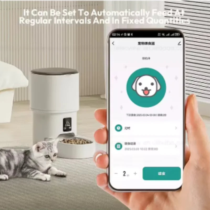 New 4L Automatic Pet Feeder WiFi Enabled Intelligent Cat And Dog Food Dispenser Smart Pet Feeder with Button Control
