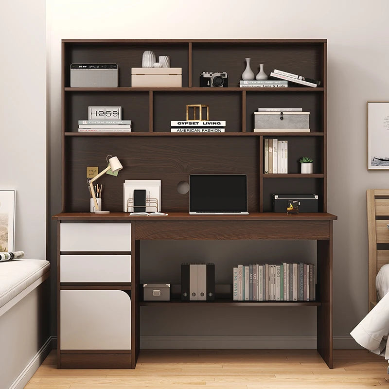 Desktop Computer Desk Desk Bookshelf Integrated Simple Office With Bookcase Combination Bedroom Student Writing Desk