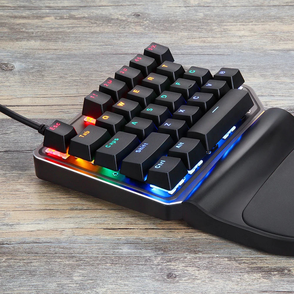 Motospeed K27 Gaming Mechanical Keyboard 27 Keys Wired LED Backlight Single Handed Numpad Computer Keypad Red Switch For Laptop