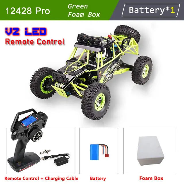 New WLtoys 12428 Pro 1:12 4WD RC Racing Car High Speed Off-Road Remote Control Climbing Truck LED Light Buggy Boy Toys Kids Gift