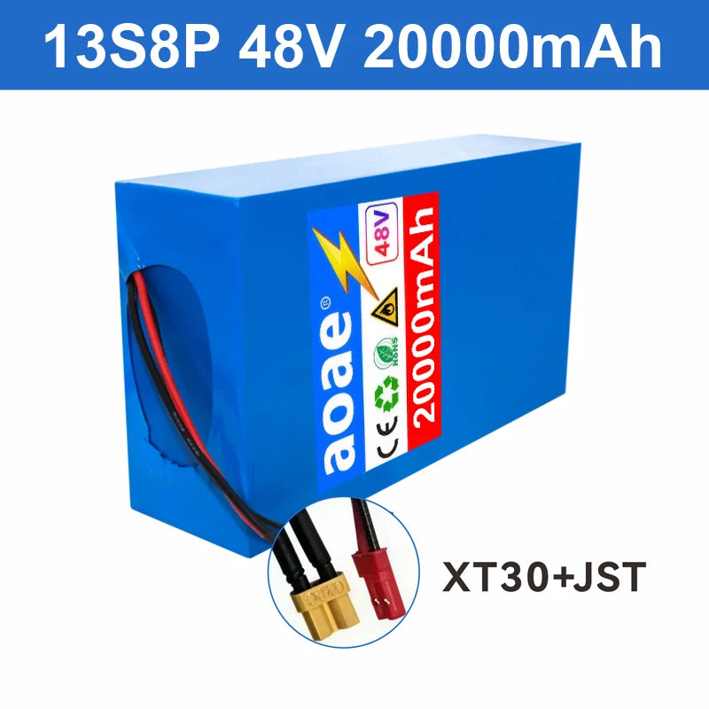 48V Battery Electric Scooter 13S8P 20Ah 18650 Grade-A Cells Battery Pack 2000W Built-in 50A BMS Long Range Safe & Durable