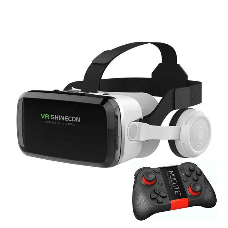 VR SHINECON Thousand Magic Mirror VR Glasses G04BS Bluetooth Headset Version 3D Virtual Reality Helmet Smartphone + Joystick