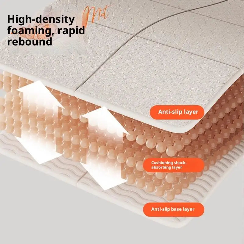 【M】4mm Thick TPE Foldable Yoga Mat 183*61cm Easy Storage For Travel Yoga Pilates Home Exercise Floor Mat