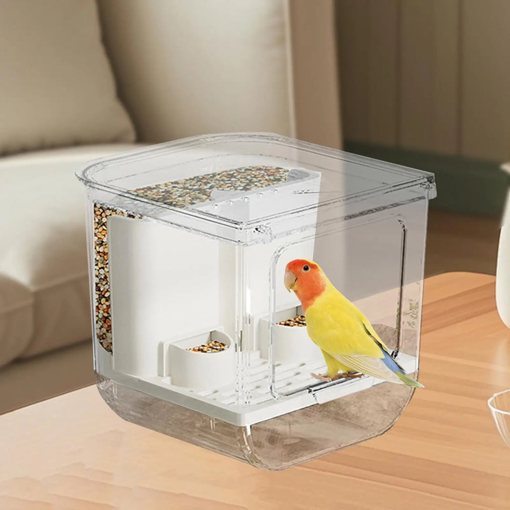 Automatic Parrot Feeder Hanging Pet Cage Feeder Food Dispenser Food Container for Small Birds Finch Lovebirds Cockatoo Budgies