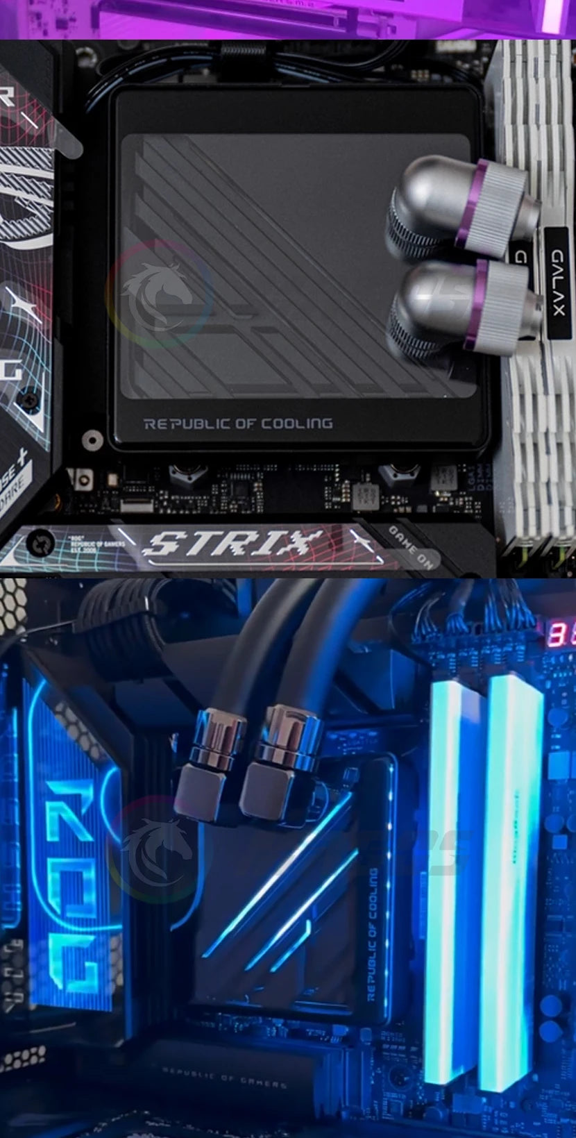 BOOO ROC-L Split Copper CPU Water Block 0.08mm Waterway, Metal Curved Tempered Glass For AMD AM4 AM5/Intel 1700-1800 , 5V ARGB