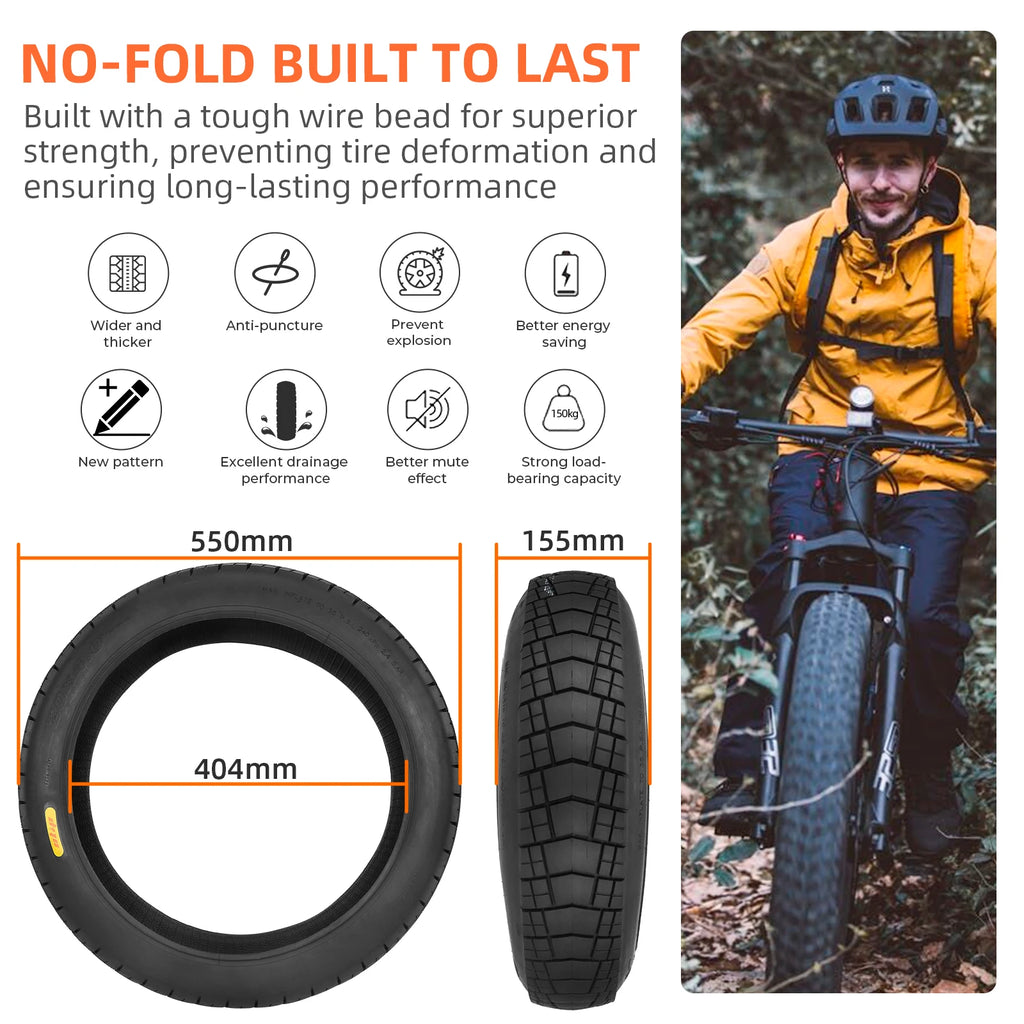 ULIP New 20 Inch Fat Tire 20x4.0 Bike Off-road Fat Tire Snowmobile Beach Electric Bicycle 20*4.0 Anti-Slip Fat Tire Cycling Part