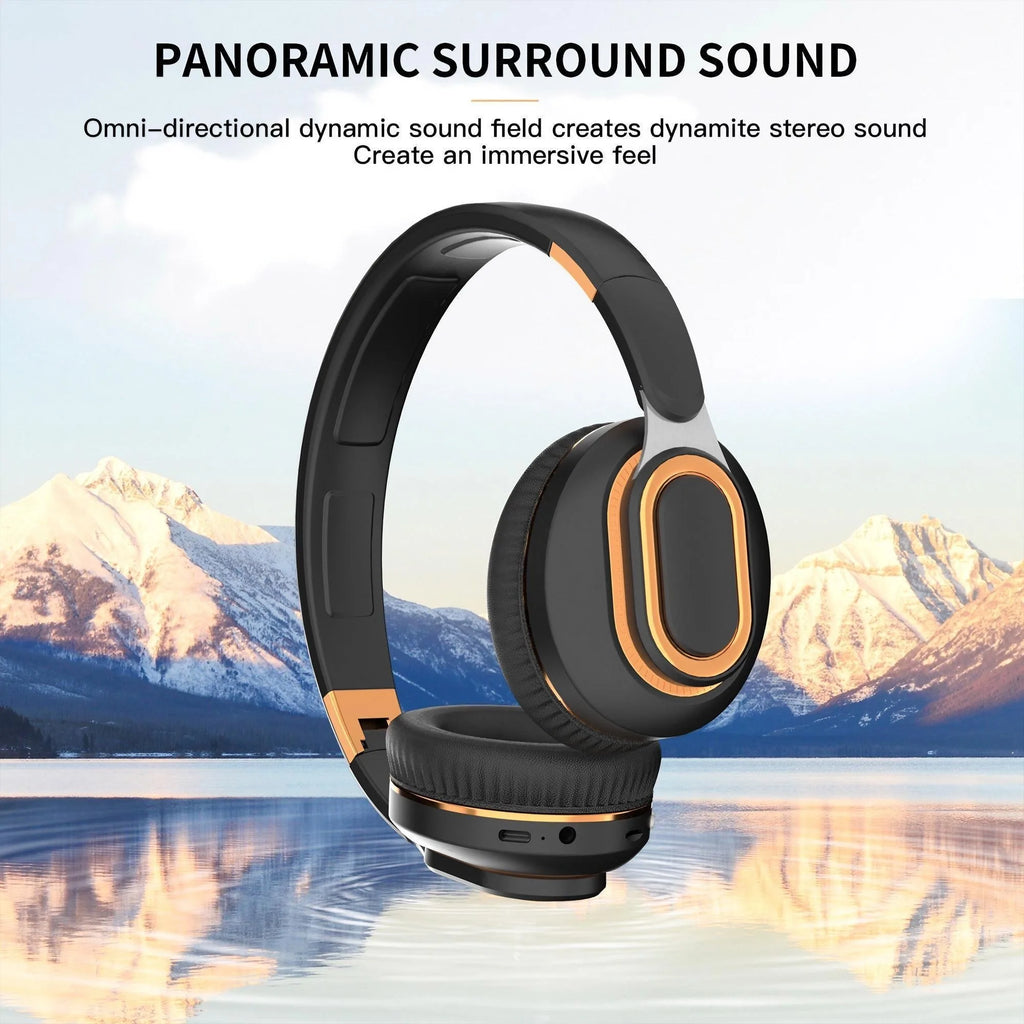 Wireless Gaming Headset with Microphone HiFi Sound Immersive Audio for PC Music Enjoyment Portable Bluetooth Earphones