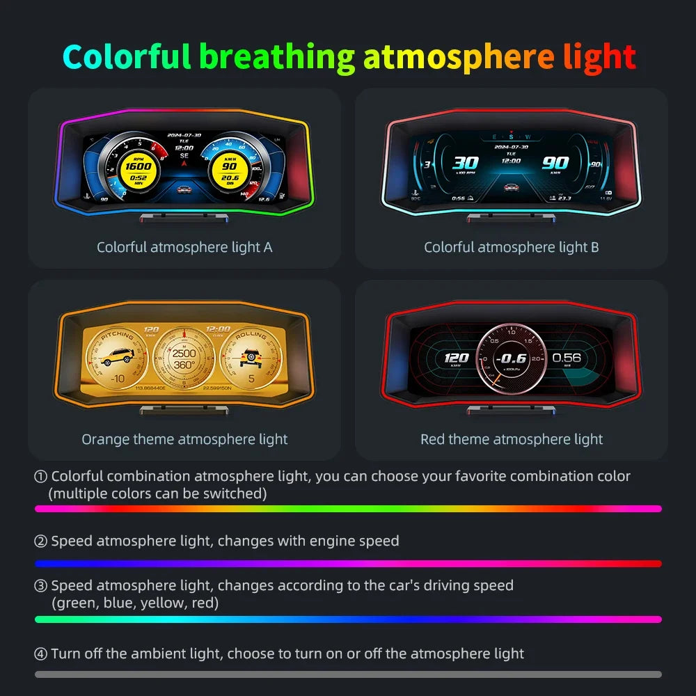 Newest P4 Car OBD2 Head Up Display For HUD On Board Computer Digital Overspeed Alarm Universal Auto Electronic Accessories Smart