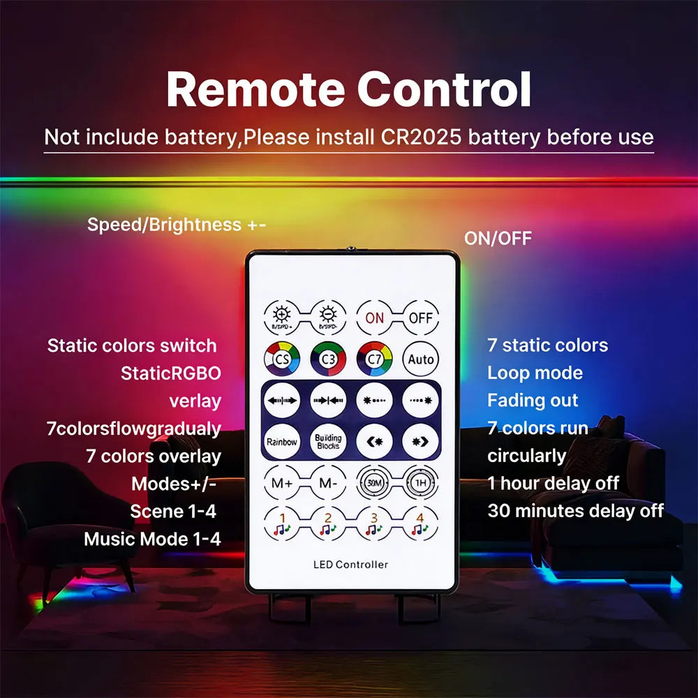 LED Neon Light Strip RGBIC USB with Bluetooth APP Control Music Sync Waterproof Flexible Suitable for Game Room Party Decoration