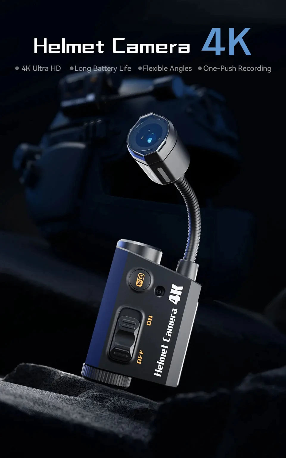 RunCam Helmet Camera 4K Face Mask Recorder Airsoft Recording Long Battery Life Replaceable battery 1920*1080 60fps Built-in Wifi