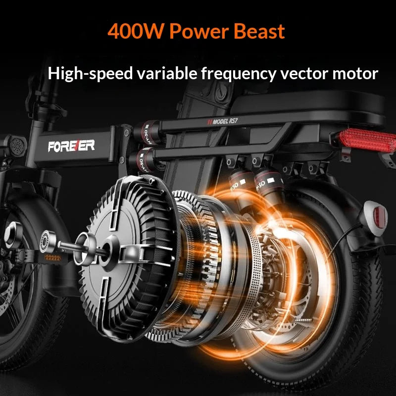 New electric bike 400W motor 48V 40AH long endurance battery electric bicycle, suitable for commuting and folding e-bike