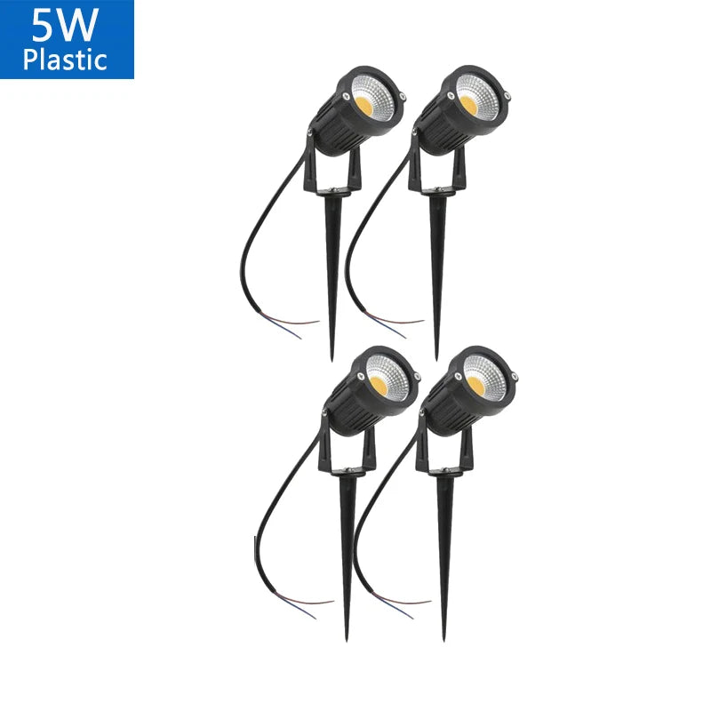 LED Garden Lawn Lamp 5W 10W 15W Outdoor Waterprof IP65 220V110V12V24V Landscape Spike Bulb Garden Path COB Lawn Spotlights