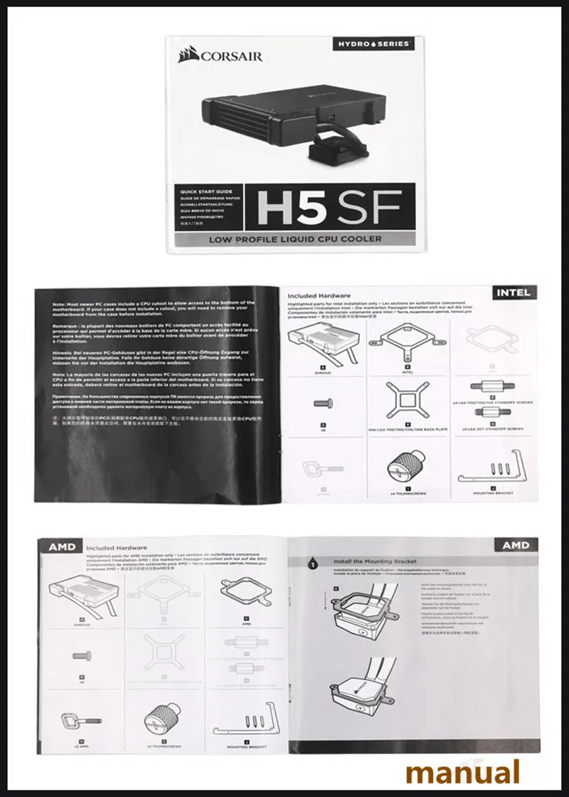 CORSAIR H5 SF CPU Cooling Radiator For Mini-ITX motherboard Intel LGA1150/115X/1366/2011/1700  AMD AM5/ AM4/AM3/AM2/FM2/FM1