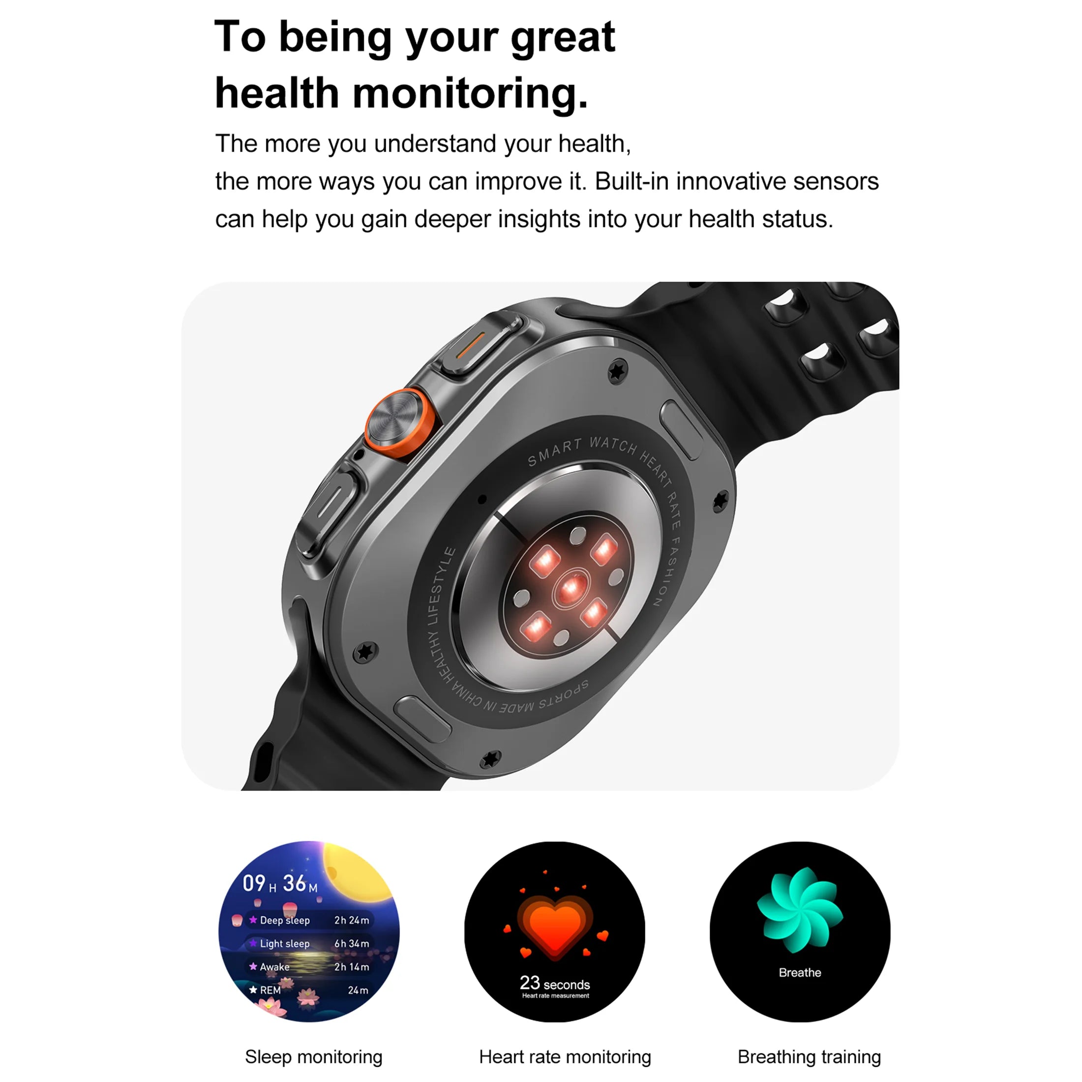 Smart Watch 7Ultra for Men ChatGPT Compass NFC 360*360 AMOLED Screen Heart Rate Monitor Bluetooth Call IP68 Waterproof Smartwat