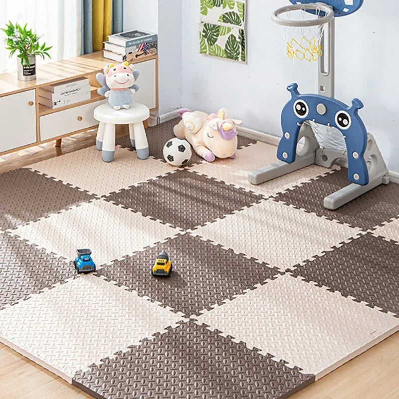 6Pcs 2.5cm Thickened Fitness Mat Non-slip Fall-proof Reusable Yoga Rug Helps Train for Play Home Gym Living Room Anti-Slip Mat