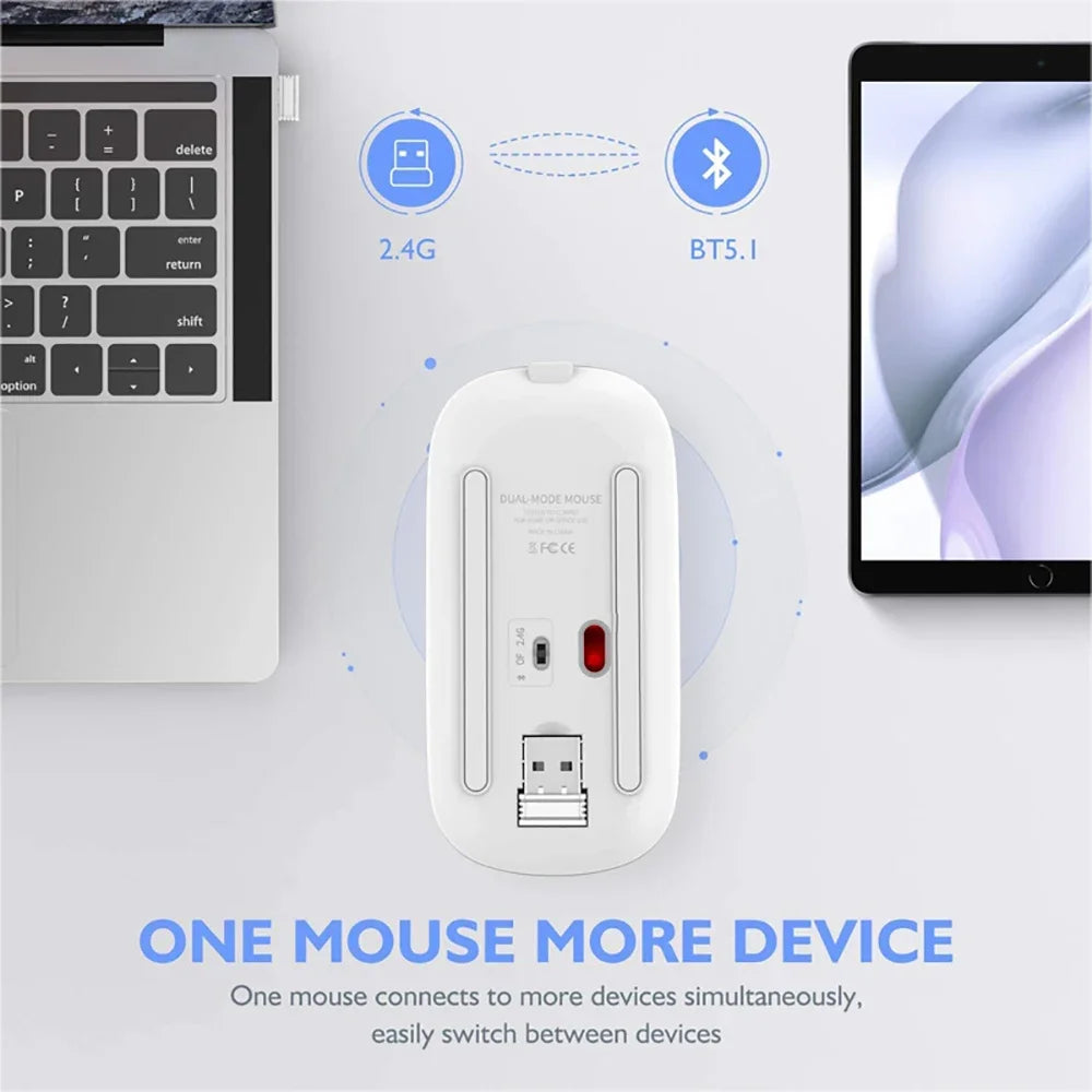 Wireless Mouse For Laptop PC Bluetooth RGB Rechargeable Mouses Wireless Computer Silent Mice LED Backlit Ergonomic Gaming Mouse