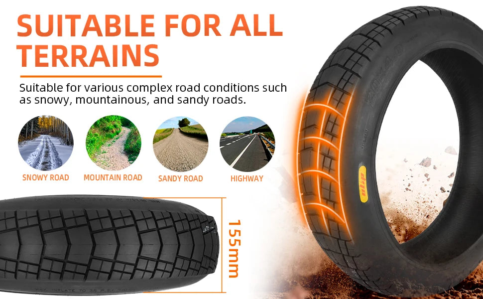 ULIP New 20 Inch Fat Tire 20x4.0 Bike Off-road Fat Tire Snowmobile Beach Electric Bicycle 20*4.0 Anti-Slip Fat Tire Cycling Part