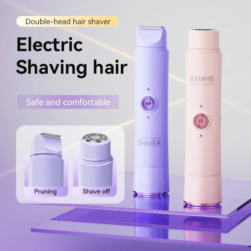 Double Head Electric Epilator Women Rechargeable Painless Hair Remover Shaver for Body Private Areas Bikini Gentle Trimming