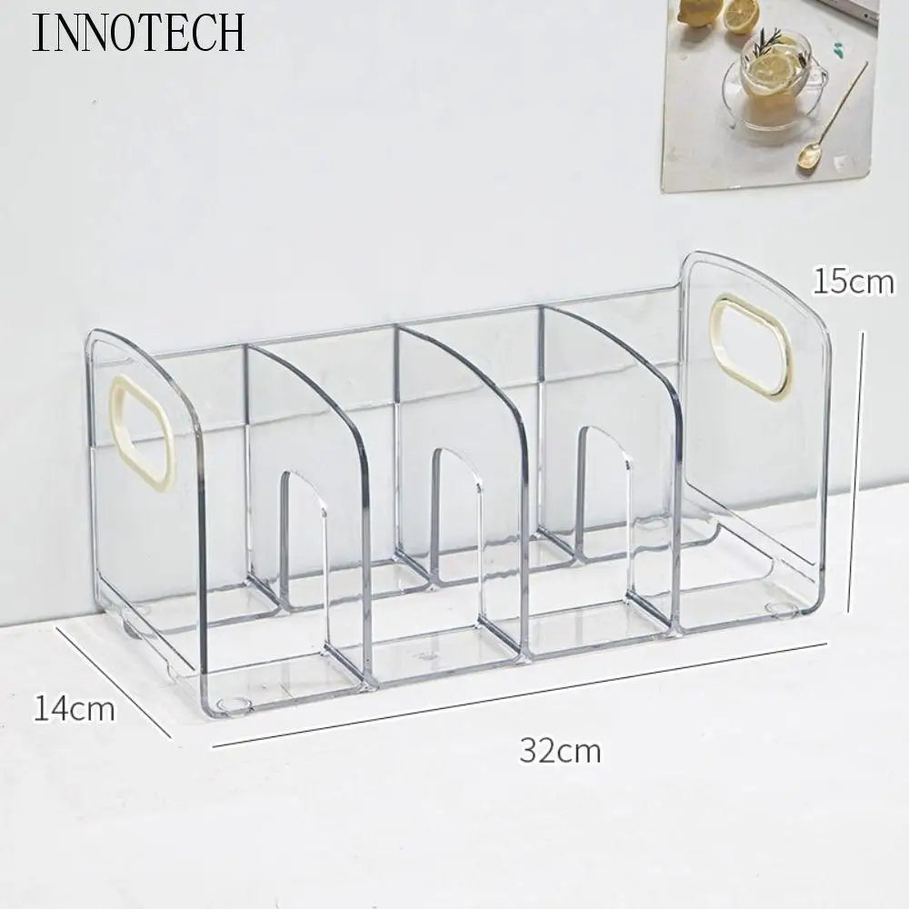 Desktop Organizer Save Space Handle Bookends Transparent Durable Divider Book Stand Simple Display Desk Storage Rack Minimalism