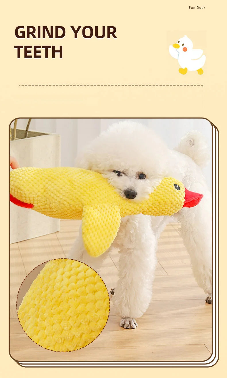 HOOPET Dog Toys Funny Interactive Plush Duck Toy for Dogs Teething Durable Chewing Squeaky Toy Pets Accessories