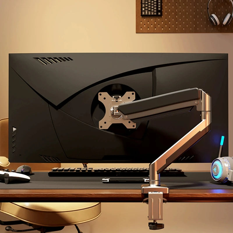 TV Monitor Mount Single PC Monitor Mount Stand Gas Spring Adjustable Arms with VESA 75/100mm, 13-32 Inch Screen Compatibility
