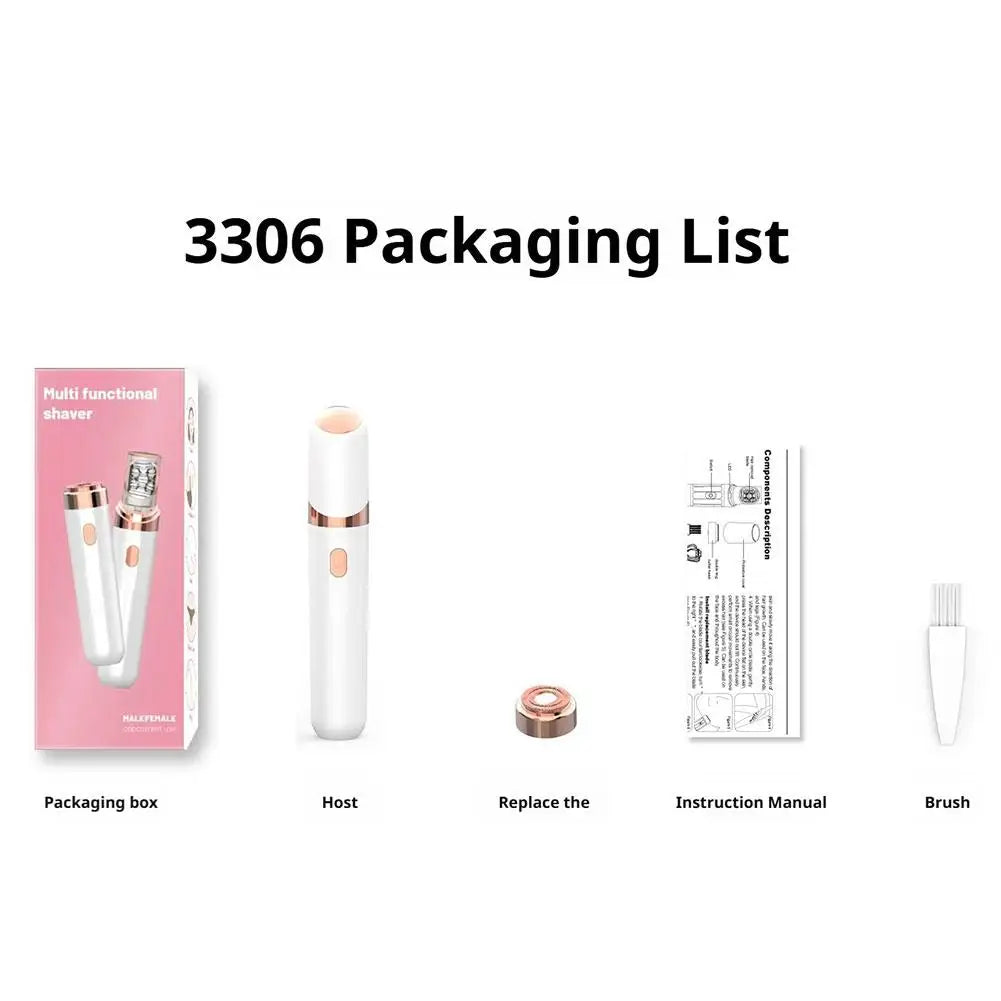 Electric Epilator & Shave 2-in-1 Electric Hair Removal Device For Women Painless Waterproof Private Parts & Facial Hair Removal