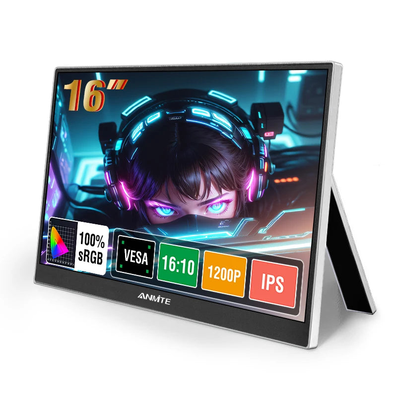 16 inch Touch Screen Portable Monitor 16:10 IPS Extended Display for Laptop with Bracket For xbox raspberry Pi
