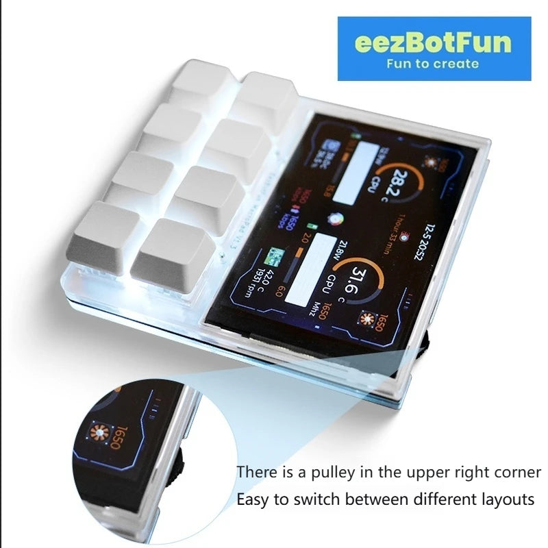 2025Designer Shortcut Keyboard Programmable With Screen RGB Streamdeck Desktop Smart Console USB Sub-Screen Tablet Laptop Office