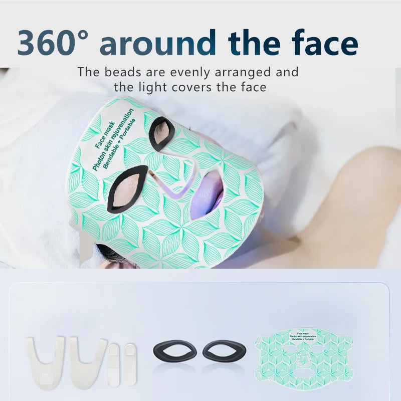 Ubilli Silicone Led Face Mask 8 Colors Red Light Therapy Infrared Flexible Soft Mask Led Therapy Anti Aging Advanced Photon Mask