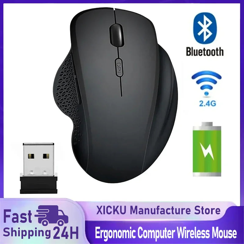 Wireless Mouse Ergonomic Computer Mouse PC Optical Mause with USB Receiver 6 buttons 2.4Ghz Wireless Mice 1600 DPI For Laptop