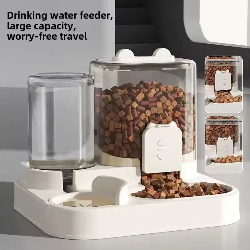 FF-6 Automatic Dog Cat Feeder and Water Dispenser Gravity Food Feeder and Waterer Set with Pet Food Bowl Universal Pet Products