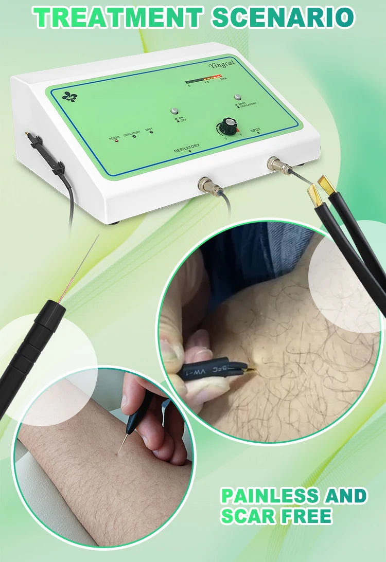 2025 Portable Electrolysis Epilators Removal Device Painless Electrolysis Machine Electric Needle Hair Removal for Men
