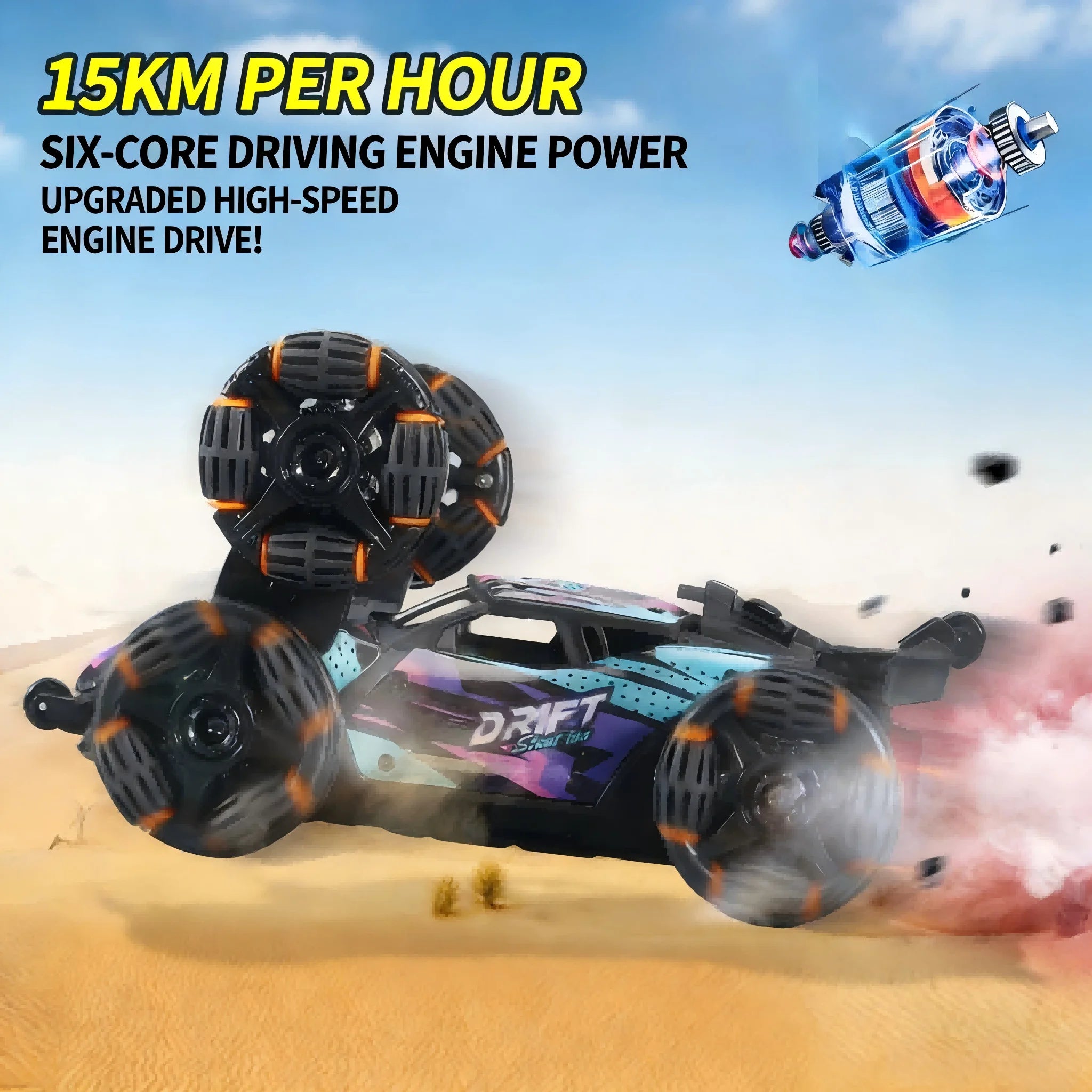 4WD Remote Control Car Off Road 4x4 RC High Speed Buggy Truck Super Brushless 15 KM/H Fast Drift Racing Toy Kids Adults