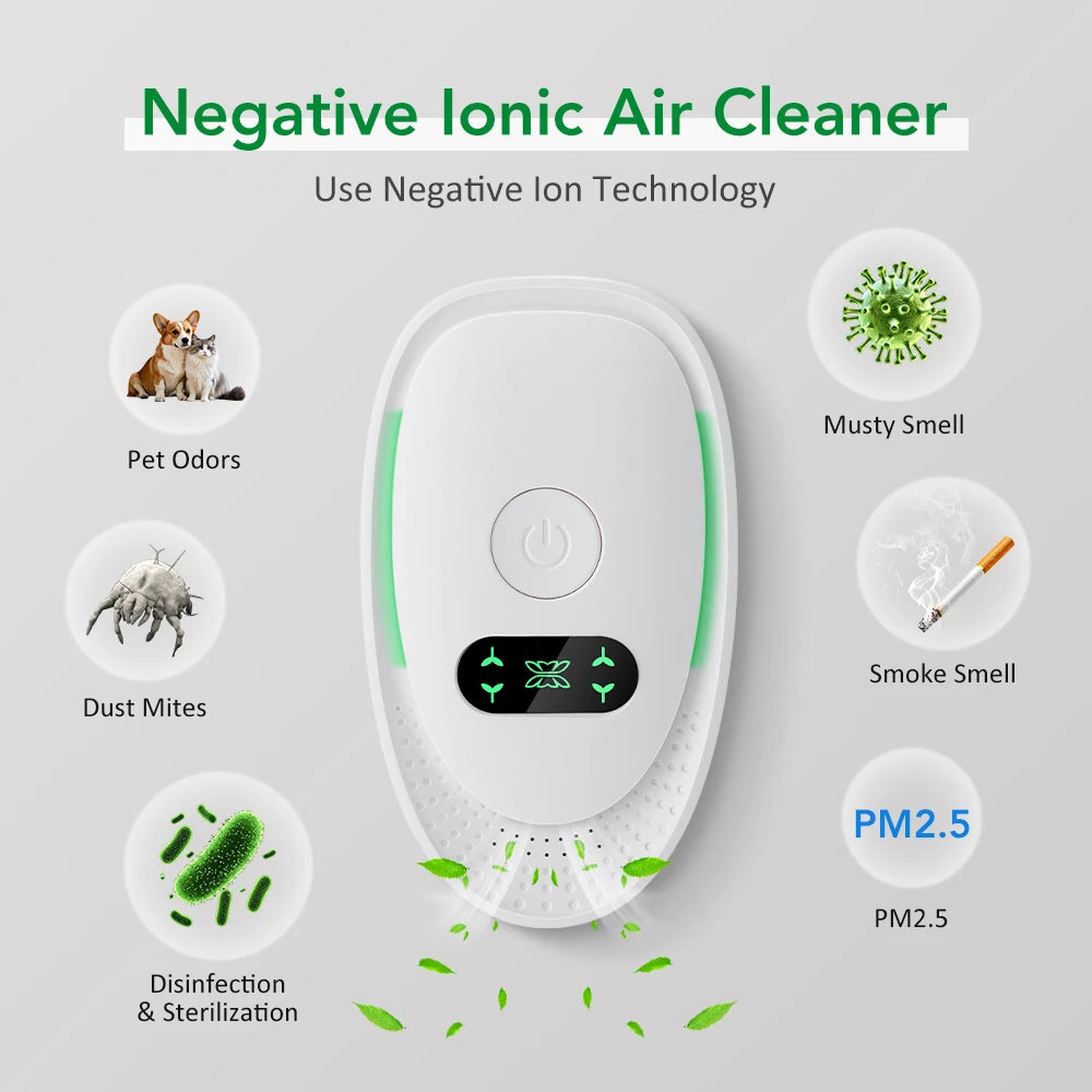 Plug-In Electric Air Purifier Negative Air Ionizer Mini Anion Purifier Negative Ion Generator Quiet Ionic Air Fresher Air Clean