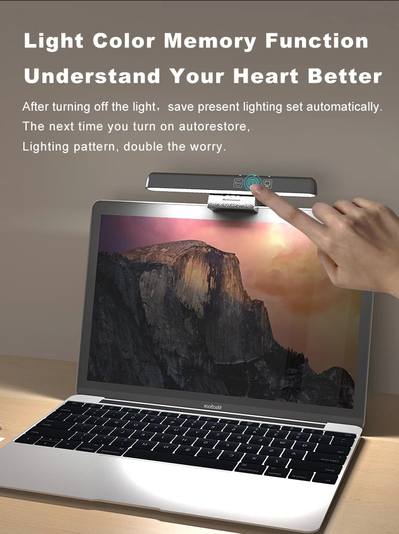 LED Desktop Monitor Light Bar RGB Computer Atmosphere Desk Lamp Learning Office Reading Eye Protection Screen Hanging Lighting