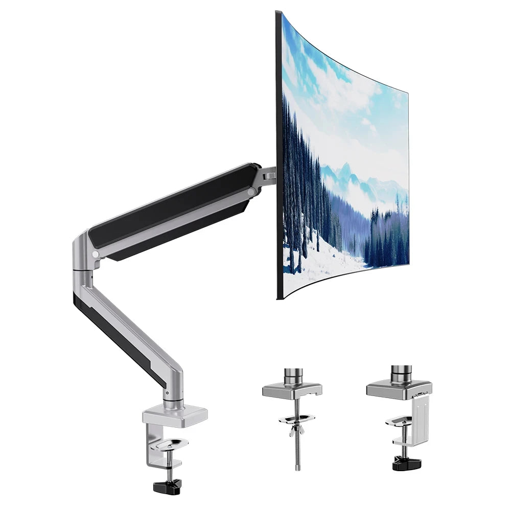 TV Monitor Mount Single PC Monitor Mount Stand Gas Spring Adjustable Arms with VESA 75/100mm, 13-32 Inch Screen Compatibility