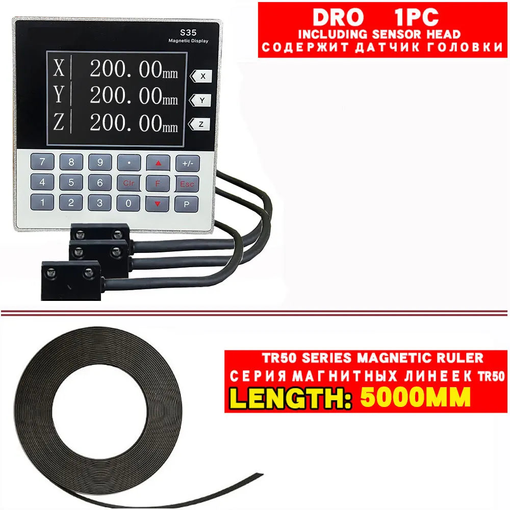 Mini tTtl Readout Lcd Set Dro Magnetic 2 Axis Sino Optical Lathe Electronic Linear  Scales Digital Measuring