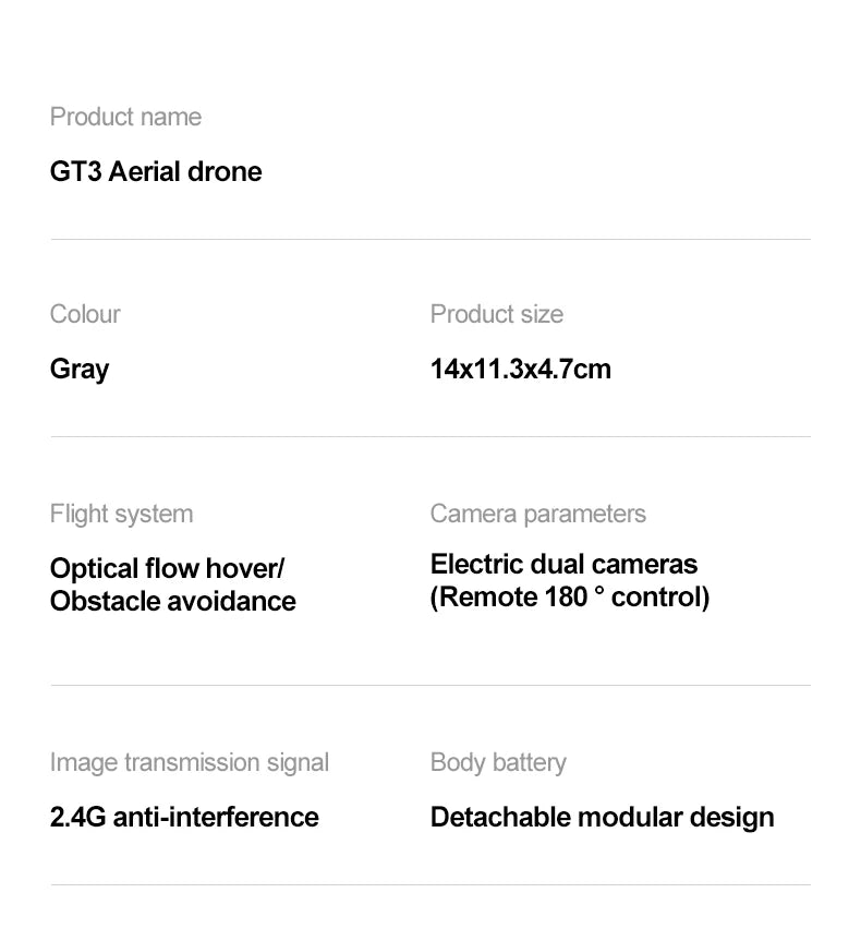 NEW Drone GT3 8K 4K Professional HD 180° ESC Dual Cameras Mini WIFI Dron Obstacle Avoidance FPV Foldable RC Quadcopter Toys UAV