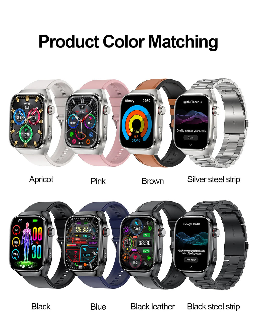 2026 New Smart Watch 2.04-inch AMOLED Screen Bluetooth Call IP68 Waterproof 650mA Sports Smartwatches Men Android Military-Grade