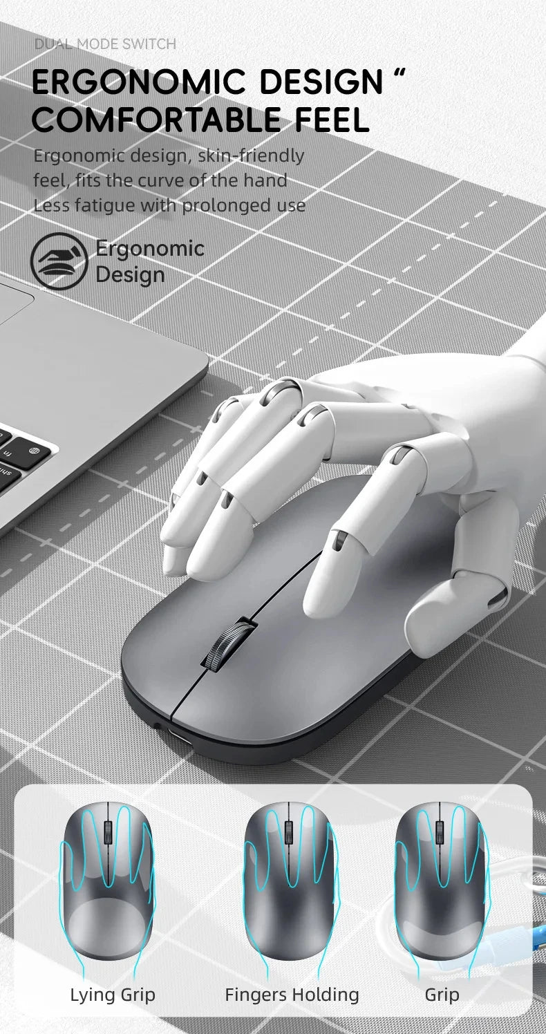 New Wireless Mouse Type-C Charging Silent Click Portable Office Ergonomic Laptop Universal Lightweight Office Game No-Noise 2026