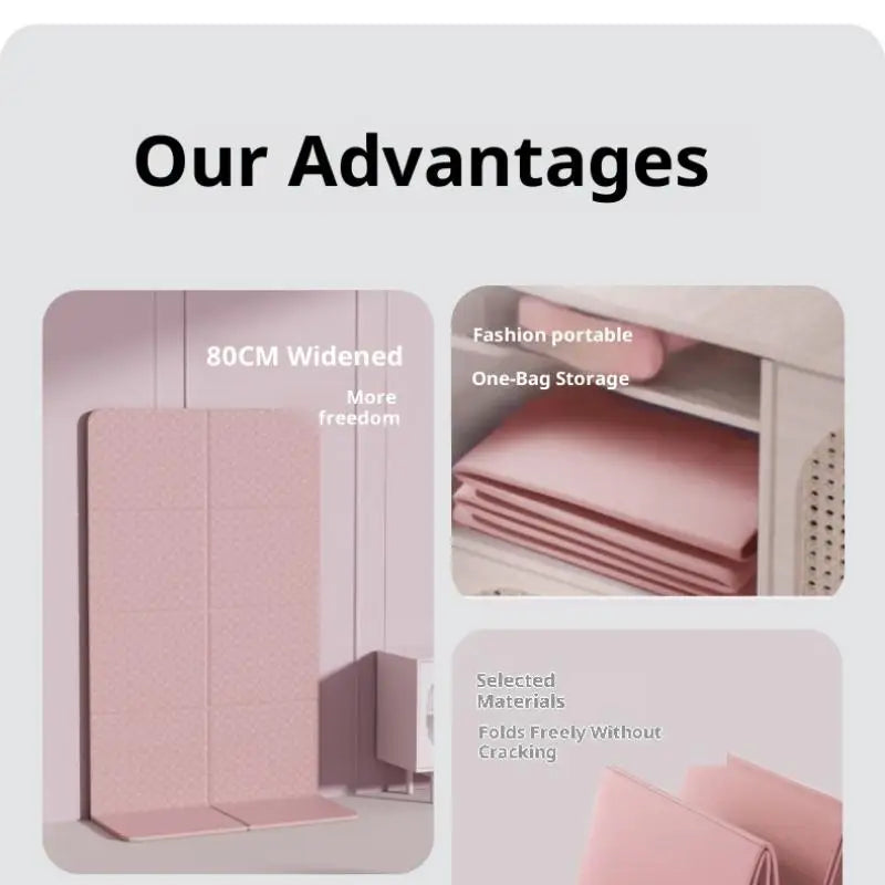 【M】4mm Thick TPE Foldable Yoga Mat 183*61cm Easy Storage For Travel Yoga Pilates Home Exercise Floor Mat