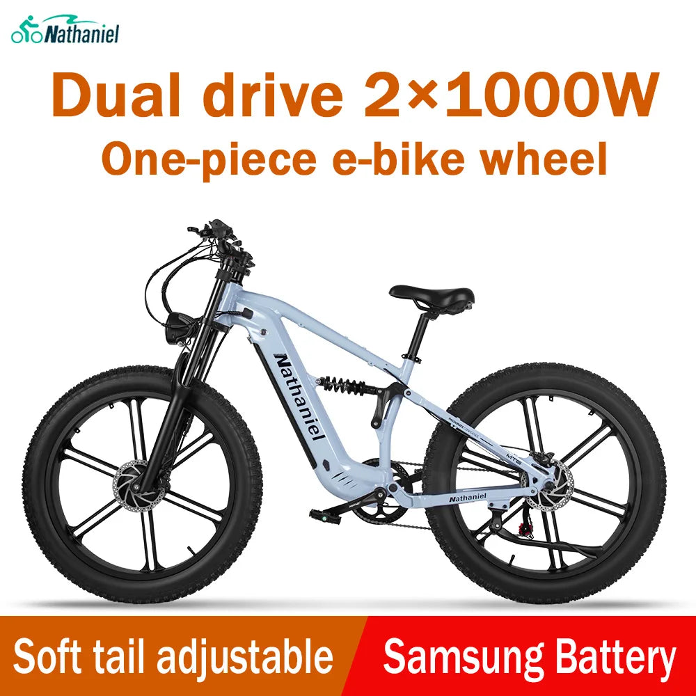 Nathaniel 2000W E-Bike SYR09 Dual Drive 26x4.0 Fat Tire 48V20AH Battery E-Mountain Bike Outdoor Sports All-Terrain Electric Bike