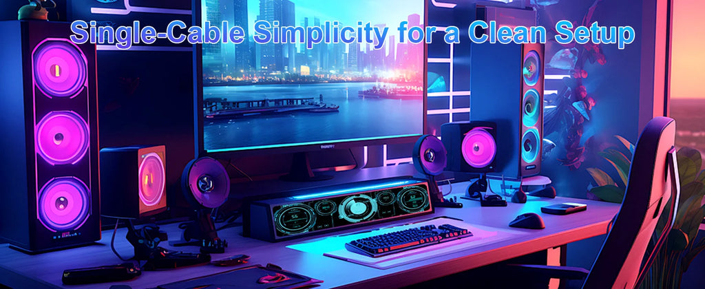 Wisecoco 12.3/11.3'' 1920x720 Touch Portable Monitor Stretched Bar Screen Gaming Monitor Not support AMD integrated graphics