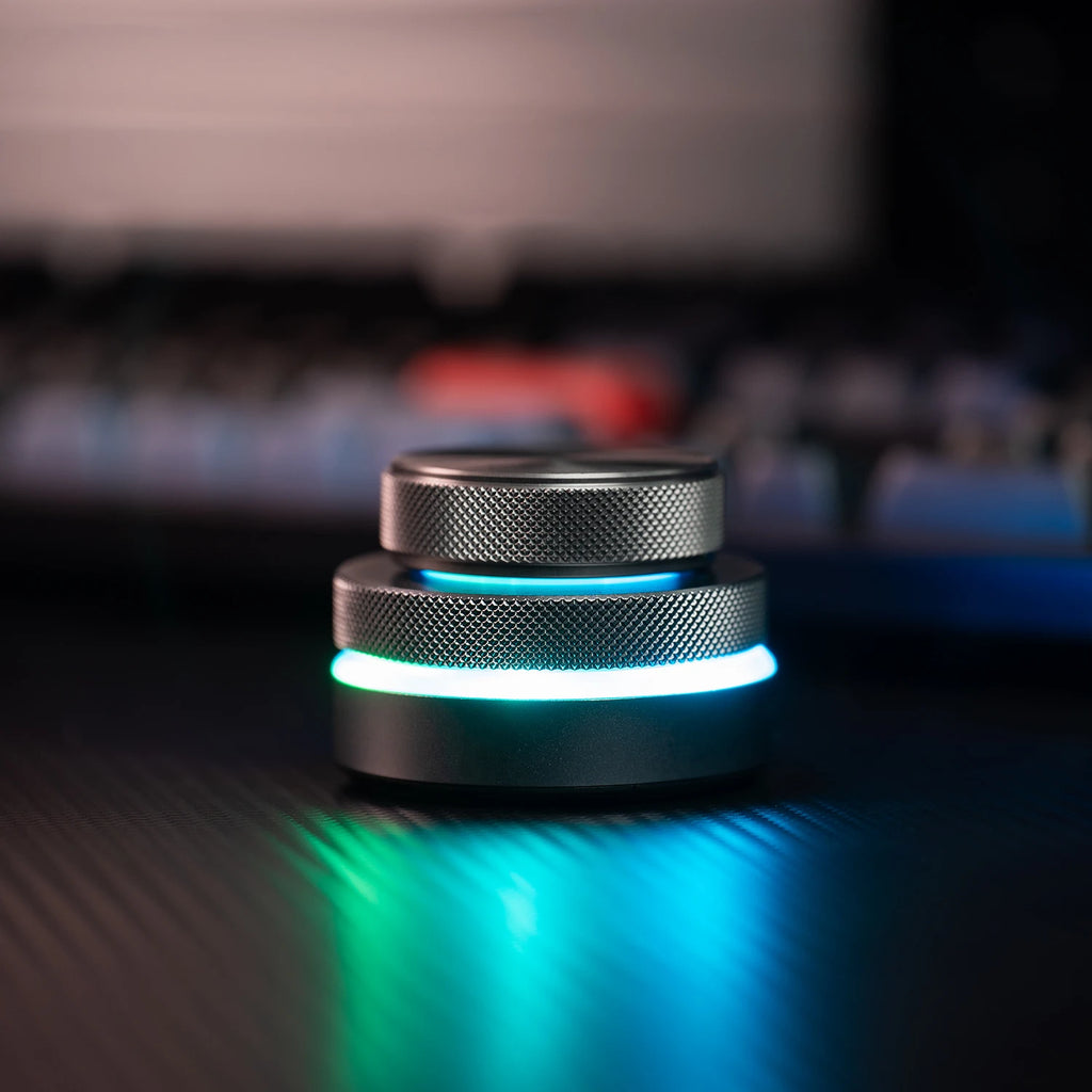 Desktop Wired Aluminum Alloy Dual-Layer Knob Wireless Custom Keyboard RGB Custom Control Volume Knob Multimedia Office Shortcut