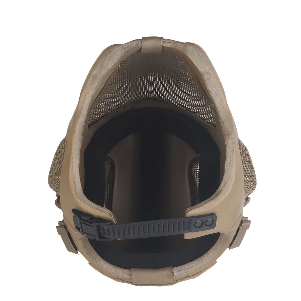 Full Protection Tactical Helmet Militar Hunting Airsoft Paintball CS Steel Mesh Safety Face Mask EVA Lightweight Punk Cosplay