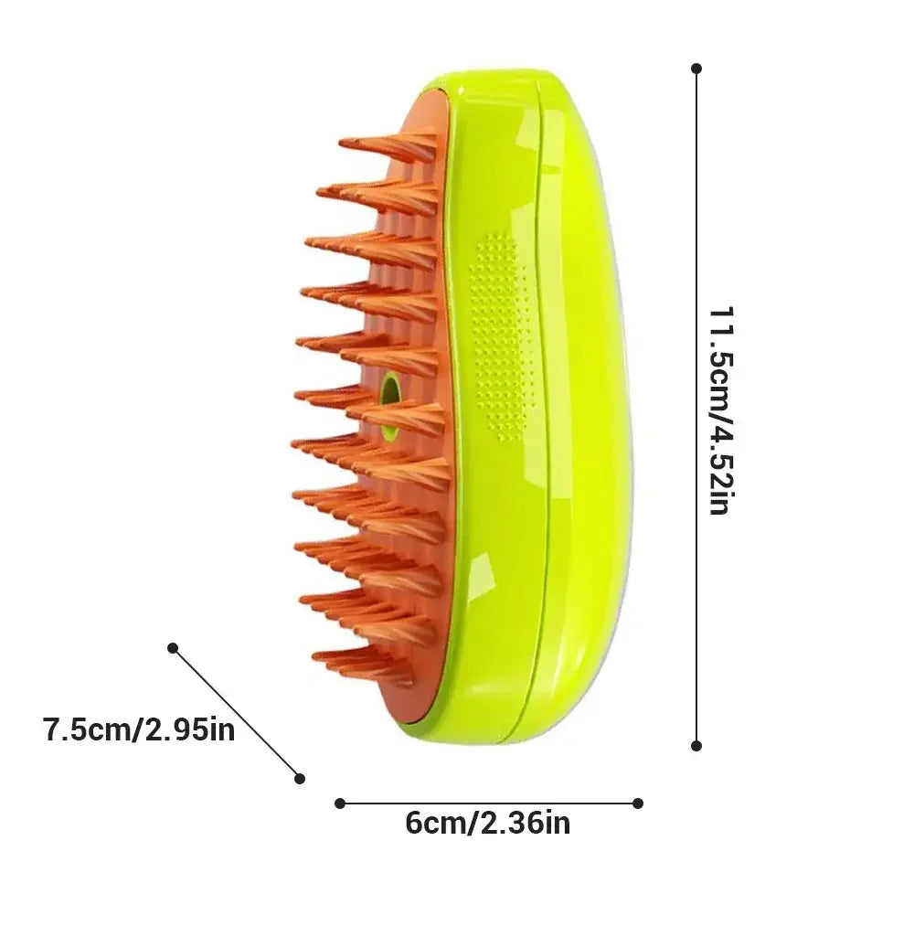 3-in-1 Electric Pet Grooming Steam Brush Sprayer Massage Comb for Cats Dogs Shedding Control Gentle Anti-Static Grooming Tool