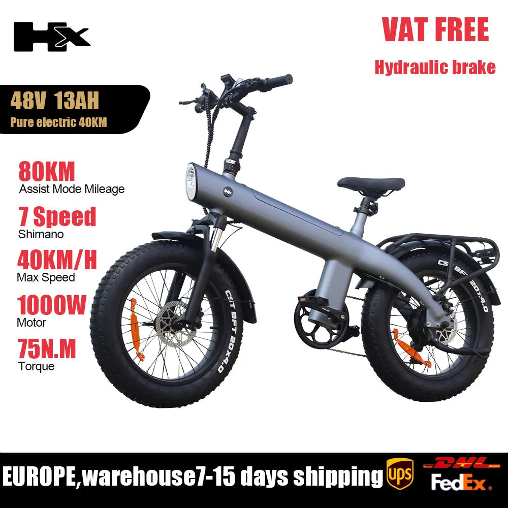 HX Q3 All-Terrain Electric bike 48V 20Ah electric bike 20 Inch Fat Tire ebike 2000W Electric bicycles electric dirt bike e bike