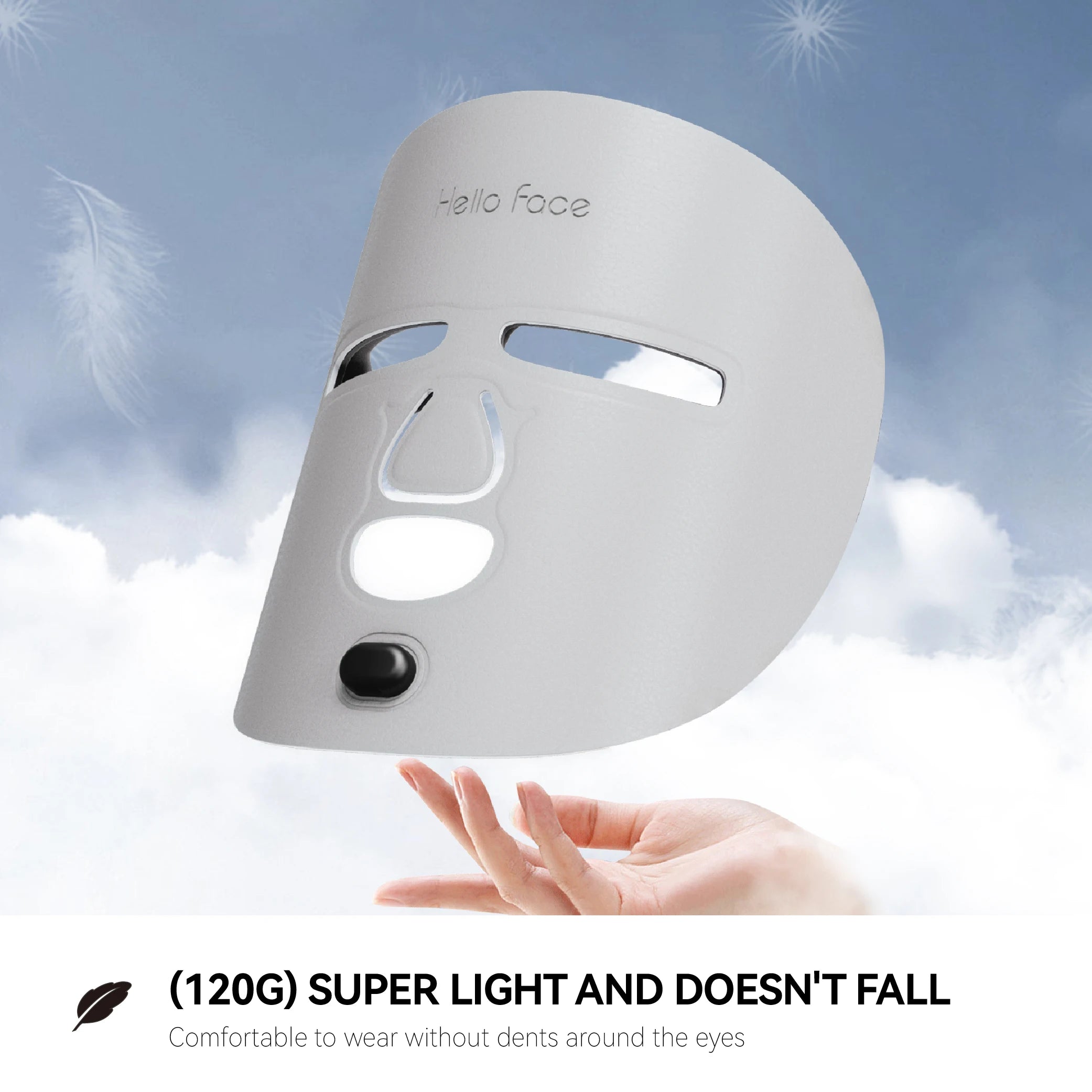 Hello face Near-infrared LED Light Therapy Face Mask 510K M500 with 3000mAh Battery Portable Lightweight Skin-Friendly Mask