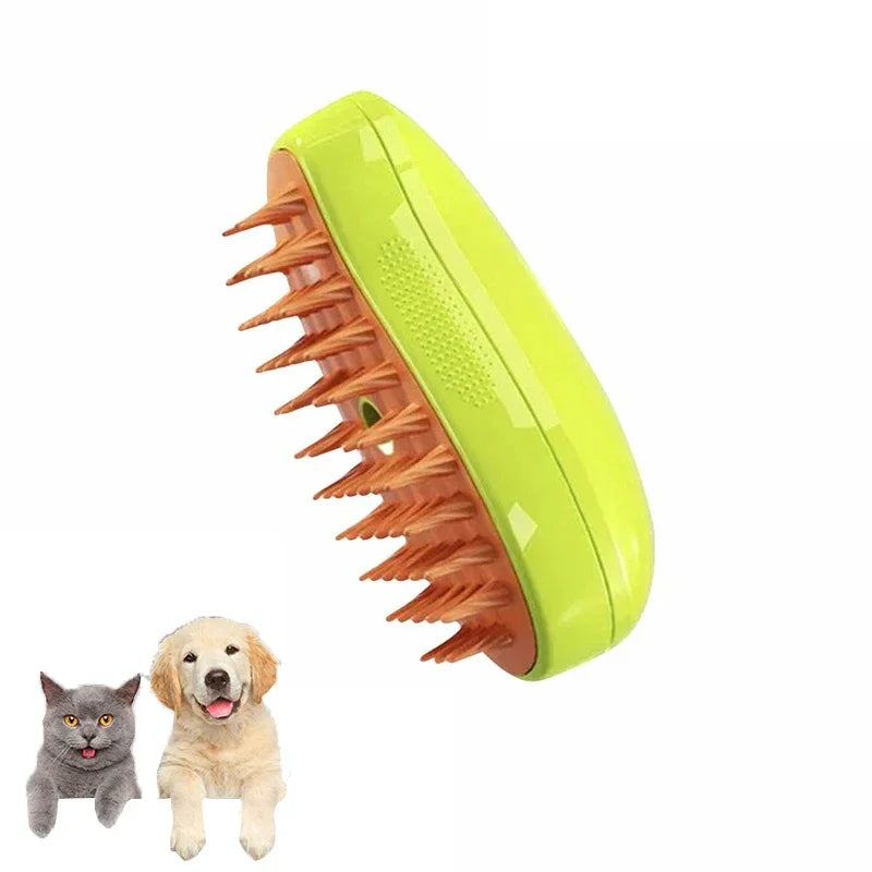 3-in-1 Electric Pet Grooming Steam Brush Sprayer Massage Comb for Cats Dogs Shedding Control Gentle Anti-Static Grooming Tool