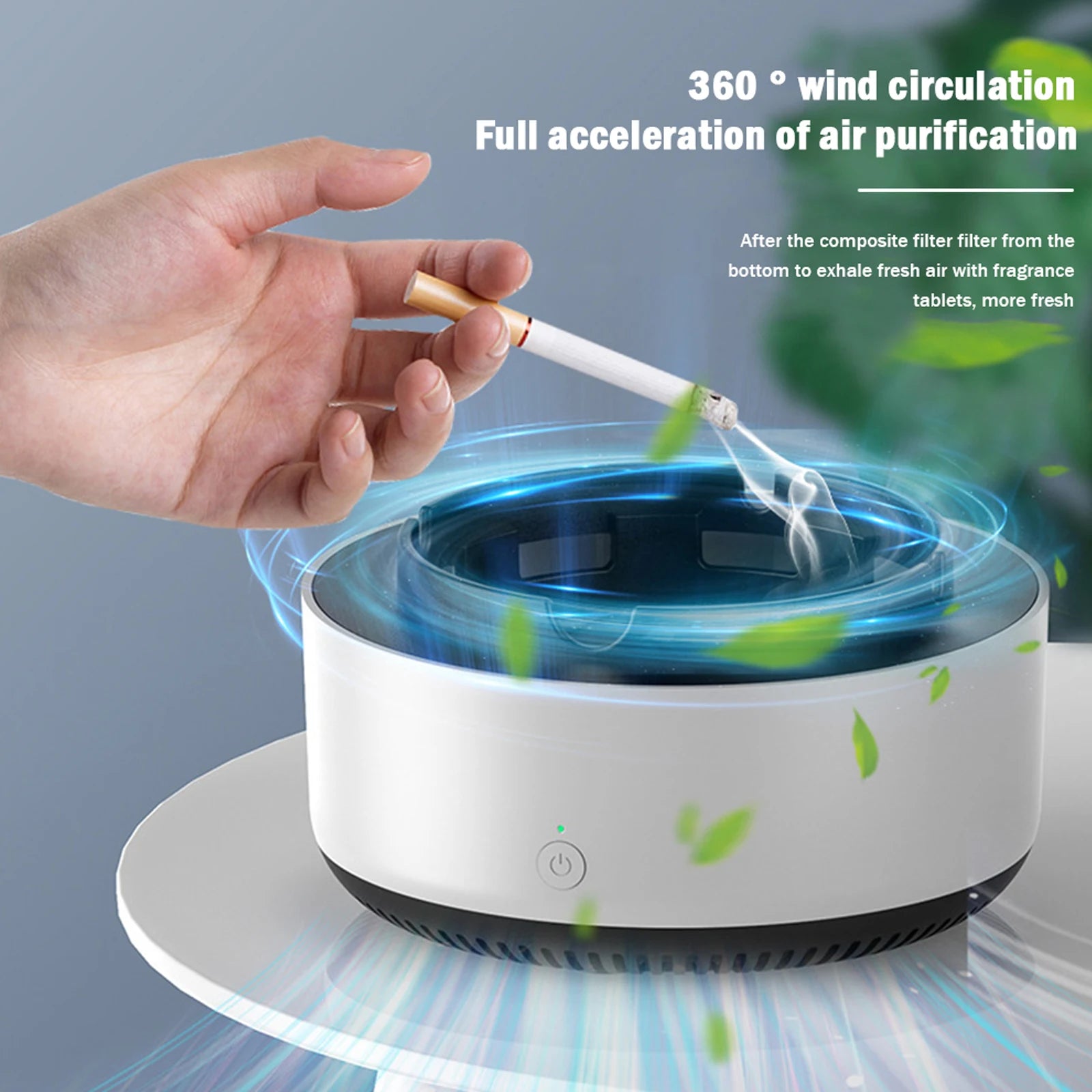 Ashtray Electronic Purifier Multipurpose Portable Anion Air Purifier Smokeless Filtering Second-Hand Smoke for Home Car Office